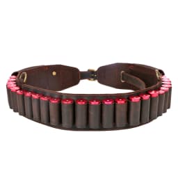 Tourbon Hunting Accessories 12 Gauge Gun Bandolier Cartridges Belt Genuine Leather Ammo Holder Carrier W/ A Pocket 39''-47‘’