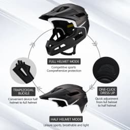Eastinear's New Adult Bicycle Helmet Full-face Detachable Outdoor Sports Motorcycle Skateboard Riding Helmet Protects the Head