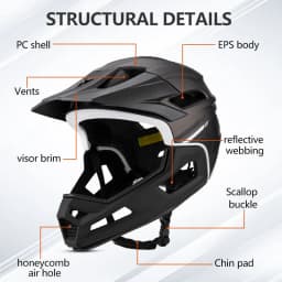 Eastinear's New Adult Bicycle Helmet Full-face Detachable Outdoor Sports Motorcycle Skateboard Riding Helmet Protects the Head