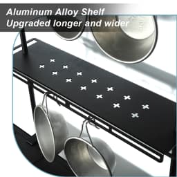 Outdoor Aluminum Storage Rack Foldable Camping Desktop Double-layer Storage Rack Camping Hanging Rack Camping Supplies