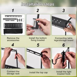 Outdoor Aluminum Storage Rack Foldable Camping Desktop Double-layer Storage Rack Camping Hanging Rack Camping Supplies