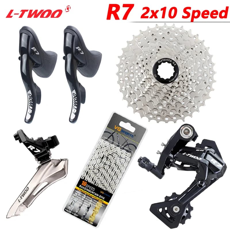 LTWOO R7 2x10 Speed Road Groupset R7 Shifter Lever Rear Derailleurs 11-25/28/32T flywheel X10 Chain with for tiagra 4700 R3000