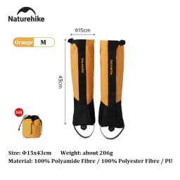 Naturehike 1 Pair Trekking Waterproof Leg Covers Hiking Snow Legging Gaiters Outdoor Climbing Camping Skiing Foot Cover