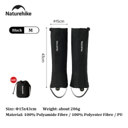 Naturehike 1 Pair Trekking Waterproof Leg Covers Hiking Snow Legging Gaiters Outdoor Climbing Camping Skiing Foot Cover