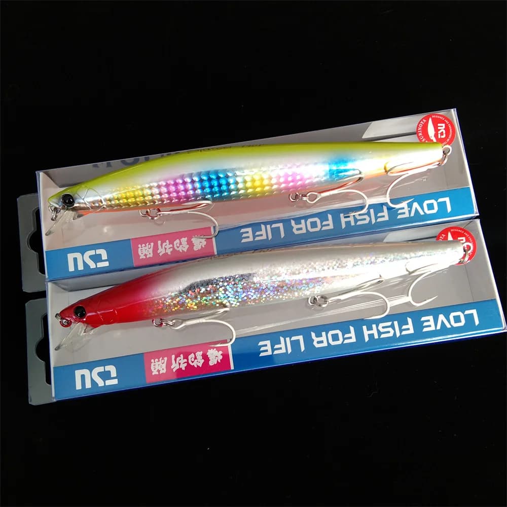 TSURINOYA 2PCS Ultra-long Casting Floating Minnow STINGER 140mm 24g Artificial Large Hard Bait Weight Sea Fishing Lure