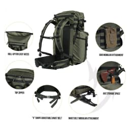 OneTigris WILD ROCKET Bushcraft Pack 45L Rucksack Outdoor Travel Roll Top Backpack With Water Resistant Coating & Axe Holders