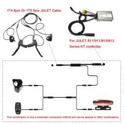 EBKE Electric Bicycle Ebike LightKit Universal 24V 36V 48V 52V BAFANG UART CAN KT JULET Steering Brake Light