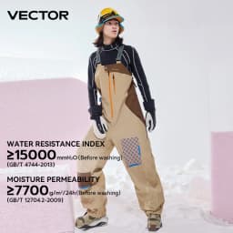 VECTOR Men and Women 3L Ski Pants Windproof and Waterproof Solona Fabric Outdoor Skiing Other Autumn Winter Outdoor Activitie