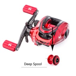 High Quality 18+1BB Black/Red Baitcasting Fishing Reel Aluminum Alloy Spool Saltwater Bass 7.2:1 High Speed Fishing Wheel