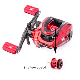 High Quality 18+1BB Black/Red Baitcasting Fishing Reel Aluminum Alloy Spool Saltwater Bass 7.2:1 High Speed Fishing Wheel