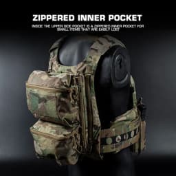Tactical FCPC V5 Plate Carrier Back Panel Double Bag General Purpose Pockets Vest Accessories Sundries Pouch