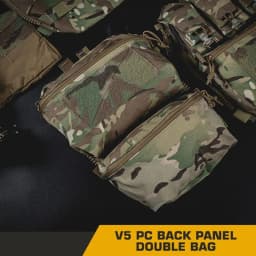 Tactical FCPC V5 Plate Carrier Back Panel Double Bag General Purpose Pockets Vest Accessories Sundries Pouch
