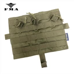 FMA-AVS Removable Flap Molle, M4 Flat Triple Magazine Pouch Multicam for Tactical AVS JPC2.0 CPC Vest, Front Panel to Update