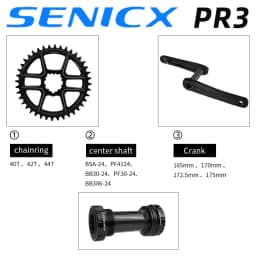 SENICX Chainwheel Gravel Bike PR3 165/170/172.5/175mm Crank with 24mm 40/42/44T Chainring for Gravel Folding Bike9 10 11 12S NEW