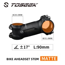 TOSEEK Bicycle Handlebar Stem 28.6-31.8mm Aluminum + Carbon Stem Angle6 17 Mtb Handlebar Stem MTB Stem Spare Parts For Bicycle