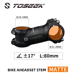 TOSEEK Bicycle Handlebar Stem 28.6-31.8mm Aluminum + Carbon Stem Angle6 17 Mtb Handlebar Stem MTB Stem Spare Parts For Bicycle
