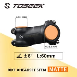 TOSEEK Bicycle Handlebar Stem 28.6-31.8mm Aluminum + Carbon Stem Angle6 17 Mtb Handlebar Stem MTB Stem Spare Parts For Bicycle