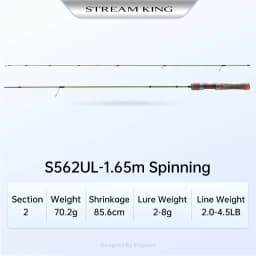 Kingdom STREAM KING Ultralight Travel Rod 1.45m 1.65m 1.39m 1.53m 1.82m MF Action UL L Power Spinning Casting Fishing Rods