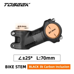 TOSEEK ZF-ONE Carbon Stem 25/35Degree Mountain Bike Stem,31.8mm Handlebar Stems,60/70/80/90/100mm Black and Red Bicycle Parts