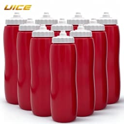 Ice Hockey Bottle Bucket 10pcs Hockey Water Bottle 1000ml Team Sports Bottle BPA Free For Ice Hockey Lacrosse Football Equipment