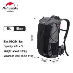 Naturehike Rock 2.0 Hiking Backpack 30L/45L/60L Camping Rucksack Outdoor Travel Trekking Specialised Shoulder Bag Rain Cover