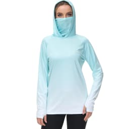 Bassdash Women Fishing Hoodie UPF 50+ Shirt With Face Mask Thumb Holes Hiking Biking Casual Wear Keep Dry Breathable FS23W