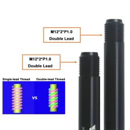 HEPPE Bicycle Double Lead Thru Axle 119mm/165mm M12xP1.0 MTB Road Bike Front Fork Shaft Skewer Rear Hub Thru Axle Bike Skewers