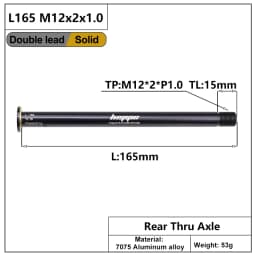 HEPPE Bicycle Double Lead Thru Axle 119mm/165mm M12xP1.0 MTB Road Bike Front Fork Shaft Skewer Rear Hub Thru Axle Bike Skewers