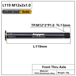 HEPPE Bicycle Double Lead Thru Axle 119mm/165mm M12xP1.0 MTB Road Bike Front Fork Shaft Skewer Rear Hub Thru Axle Bike Skewers