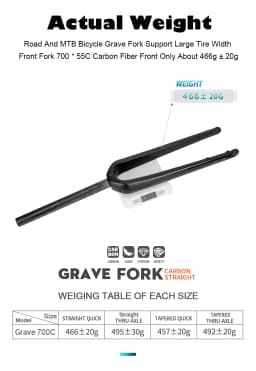 DODICI-Carbon Fiber Road Bike Straight Gravel Fork, Carbon Fiber, Barrel Shaft, Quick Release, 700C * 55C