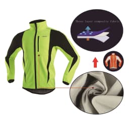 ARSUXEO Men's Winter Cycling Jacket Thermal Fleece Softshell Windbreaker Waterproof Breathable Reflective Bicycle Clothing