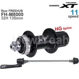 SHIMANO DEORE XT M8000 HUB Groupset Front Hub HB-M8000 100MM and Rear FREEHUB FH-M8000 135 MM with Quick Release 11-speed