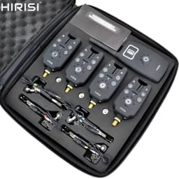 Wireless fishing bite alarm 1+4 set with 4pcs illuminated swinger in EVA case for carp fishing B1203S