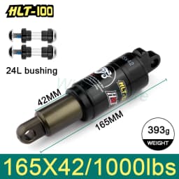 HLT-100 Mountain Bicycle Rear Shocks 125/150/165/185mm X 850/1000 lbs Aluminum Alloy Oil Spring Shock for E-bike Snow MTB Bike