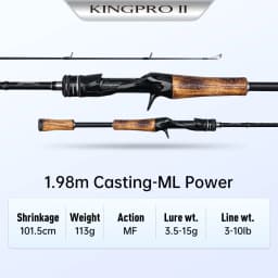 Kingdom New Kingpro2 Series Fishing Rods 1.8m 1.98m 2.1m M ML L Power MF Action Spinning Casting Carbon Lure Rod 2 Sections Rod