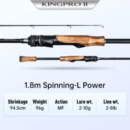 Kingdom New Kingpro2 Series Fishing Rods 1.8m 1.98m 2.1m M ML L Power MF Action Spinning Casting Carbon Lure Rod 2 Sections Rod