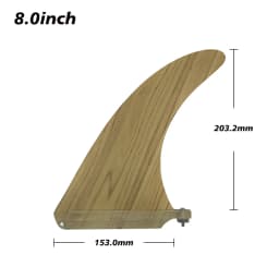 Bamboo Sup Board Fin 6-10.25inch Central Single Surfboard Fin Longboard Paddle Board Fibreglass Fin With Screw Stand Up Paddle