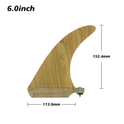 Bamboo Sup Board Fin 6-10.25inch Central Single Surfboard Fin Longboard Paddle Board Fibreglass Fin With Screw Stand Up Paddle