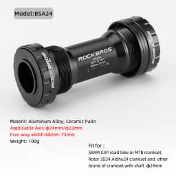 ROCKBROS Bicycle Bottom Bracket Ceramic Bearing Diameter BSA 68 73 MM 24-22mm For SRAM GXP DUB Shimano 6800 R8000 Crankset