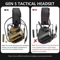 GEN 5 Tactical Headset Militar Hunting Shooting Noise Cancelling Headphones for FAST Helmet OPS Wendy Sport Arc Headset