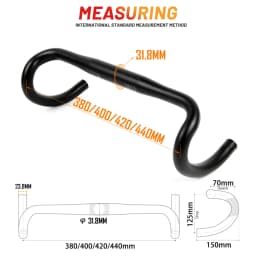 UNO Ultralight 7050 Aluminum Bent Handlebar Racing Bicycle Road Bike Handlebar 31.8*380/400/420/440mm Drop Bar Bicycle Handle