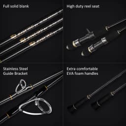 Noeby Full Solid Slow Jigging Fishing Rod 1.83m 1.96m M ML High Sensitivity Spinning Baitcast 2 Section Saltwater Fishing Rods