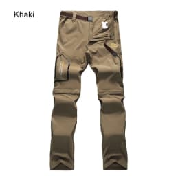 TRVLWEGO Mens Hiking Convertible Pants Waterproof Lightweight Quick Dry Zip Off Fishing Travel Safari Outdoor Cargo Work Trouser