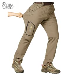 TRVLWEGO Mens Hiking Convertible Pants Waterproof Lightweight Quick Dry Zip Off Fishing Travel Safari Outdoor Cargo Work Trouser