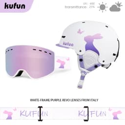 Kufun Ski Helmet Snowboard Winter Sports Cycling Snow Men Women Children Kids Warm Shark Pink Cat Deer White Blue 4-12 Years Old