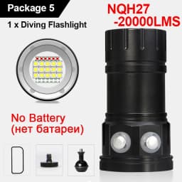 LED Diving Photography Flashlight 30000Lumens Underwater Lighting 100m Waterproof Tactical Torch Snorkel Deep Dives Fill Light