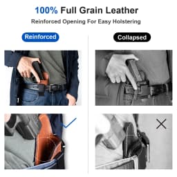 Handmake IWB Universal Leather Holster G43/G19 Fit For More than 100 Brown Conceal Carry Case Bags,Right hand