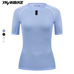 YKYWBIKE Women Cycling Base Layer Summer Short Sleeve Breathable Lightweight Bicycle Underwear Outdoor Road Bike Base Layer
