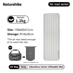 Naturehike Libamboo Inflatable Cushion Camping Ultralight Mat Outdoor Foot Pump Sleeping Pad 2 In 1 Backpacking Air Mattress