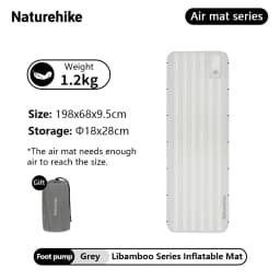 Naturehike Libamboo Inflatable Cushion Camping Ultralight Mat Outdoor Foot Pump Sleeping Pad 2 In 1 Backpacking Air Mattress